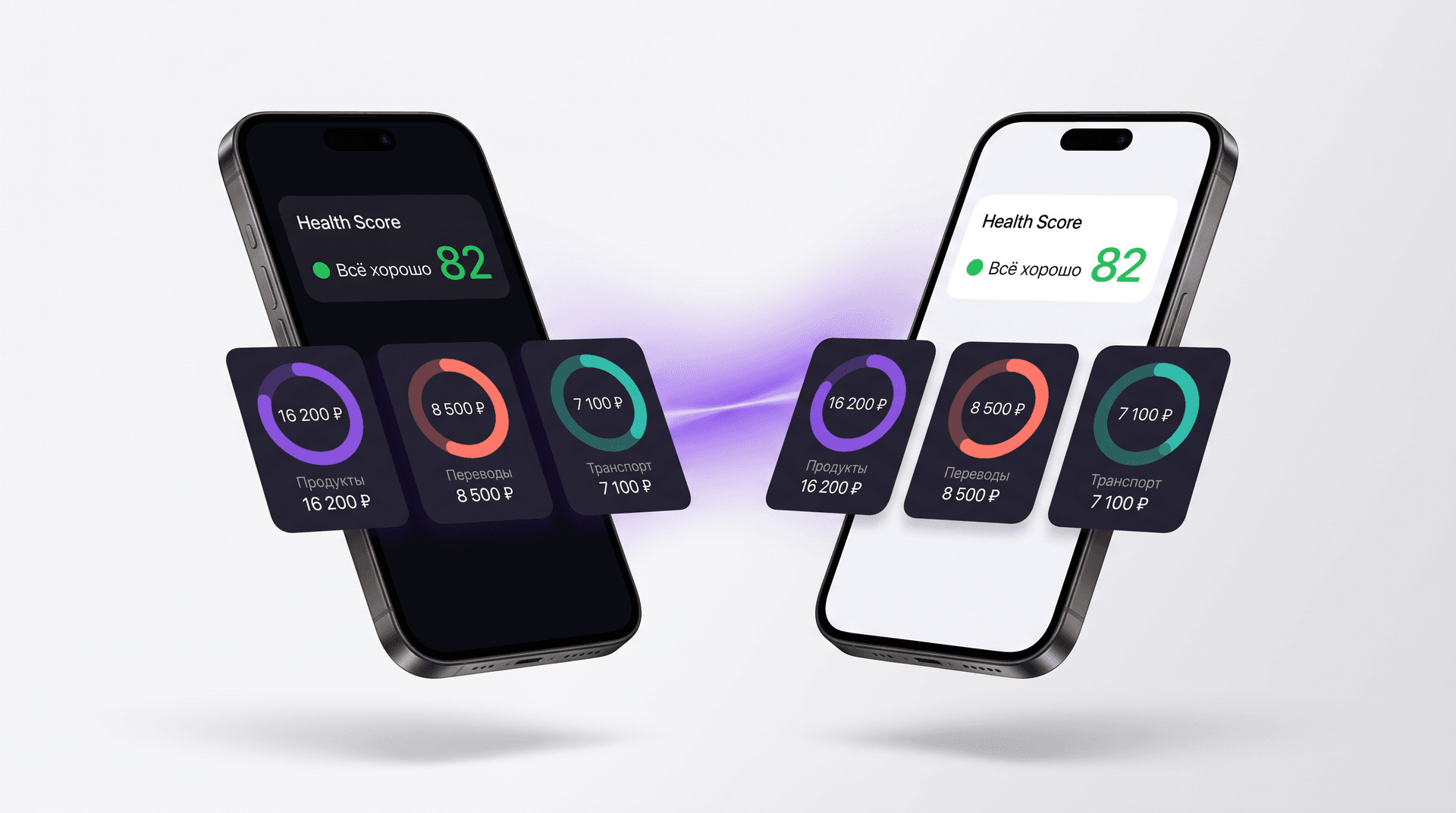 Monetiq AI - тёмная и светлая тема